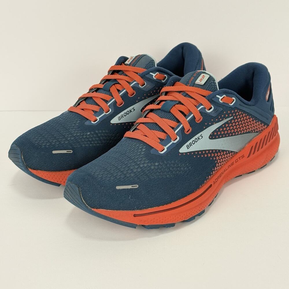 Brooks Adrenaline GTS 22 Men's Running Shoes Size 8 Blue Orange Athletic